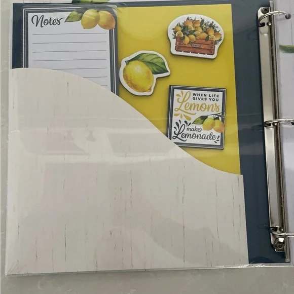 Deluxe Recipe Binder with Lemons Design - Picture 3 of 8